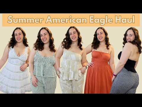 Massive American Eagle Summer Haul | Midsize Summer Outfits for Large Busts!
