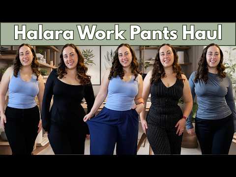 Massive Halara Work Pants Haul | The Perfect Stretchy Work Pants for Curves!