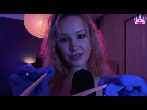 Medical gloves: face & eye exam for sleep 👁️💤 | Sleep ASMR