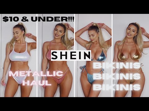 METALLIC SHEIN BIKINI HAUL 2021| try on + $10 & under!!