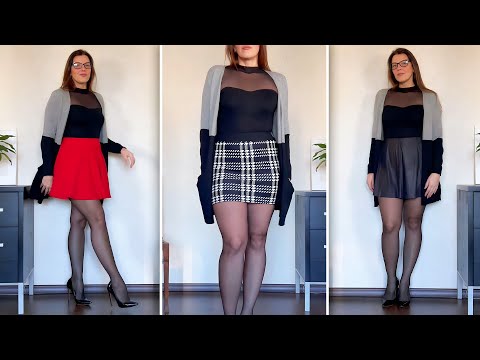 MINI SKIRTS, TIGHTS & HIGH HEELS with Cardigan | Winter Style | Kats little world