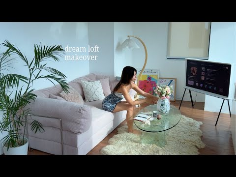 Moving Into My Dream Loft | living room transformation, new couch, groceries
