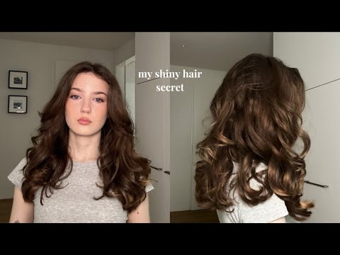 MY SECRET FOR SHINY HAIR | haircare routine & heatless curl tutorial