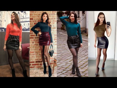 New arrival trendy leather mini skirt outfit# leather #leatherfashion #leggings