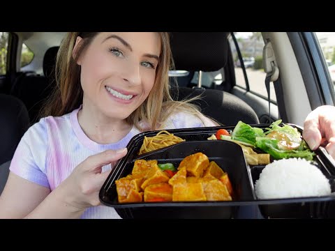 Orange Chicken, Rice, Lo Mein Bento Mukbang 😋