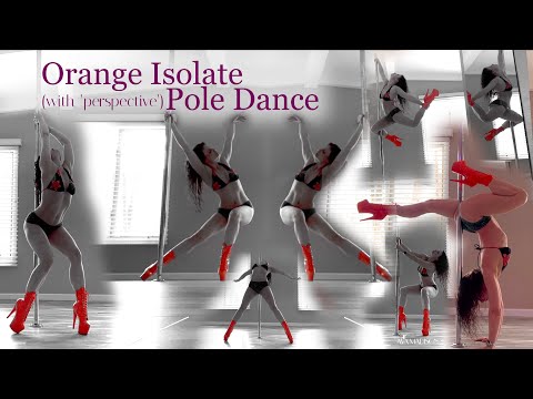 Orange Isolate Pole Dance (with Perspective) Ava Madison