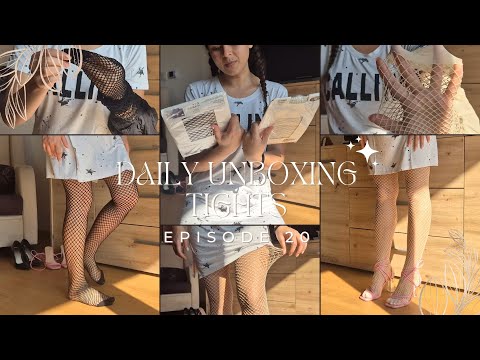 Pantyhose Dreams Unboxed Episode 20 – 2 Pairs of White and Black Fishnet Tights Try-on 4K