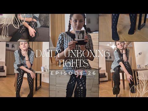 Pantyhose Dreams Unboxed Episode 26 – Black Patterned Tights and Boots Try-on & Review 4K