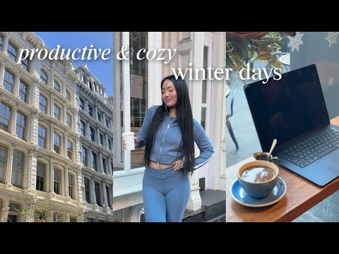 productive solo days in NYC | cafe work day, workout w/ me, & spilling tea on influencers