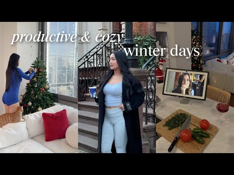 Productive Solo Days in NYC ☁️ | decorating my apartment, healthy habits, cooking, & self care vibes