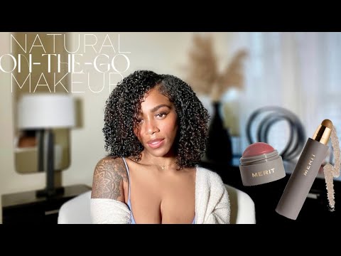 QUICK & EASY ON-THE-GO NATURAL MAKEUP ROUTINE + MERIT REVIEW | FIRST IMPRESSIONS | MEKA LA’RAE