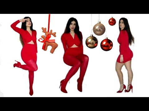 Review Pantyhose Red Calzedonia and mini dress Red with vale rovski