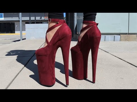 Review Walking In Enormous 10 Inch Pleaser BEYOND-087FS Burgundy Faux Suede High Heel Shoes