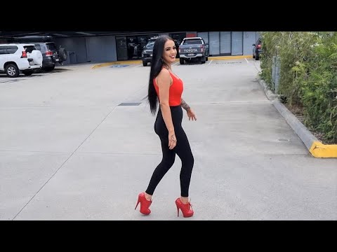 Rose Tries Out Fabulicious SULTRY-660 Red Oxford 6 Inch High Heel Lace Up Shoes With Test Walking