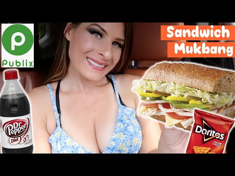 Sandwich MUKBANG & Chit Chat 🥪Big Bites Car Mukbang CHEAT MEAL 😋 Publix