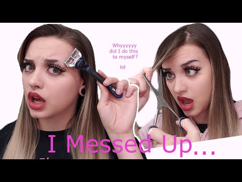 Shaving my Eyebrows Off and DIY Side Bangs!
