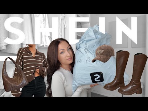 SHEIN AUTUMN TRY ON HAUL 2025 🍂 *new in* chocolate brown boots, knitwear, bags, accessories & coats