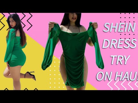 SHEIN DRESS TRY ON HAUL | transparent pantyhose | fashion with vale rovski | date night [4k]