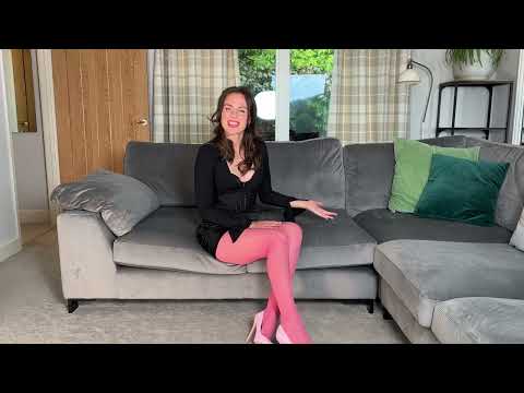 Shiny Pink Tights | Amour Hip Lace | Open Gusset | Sheer Coloured Tights Review & Try On