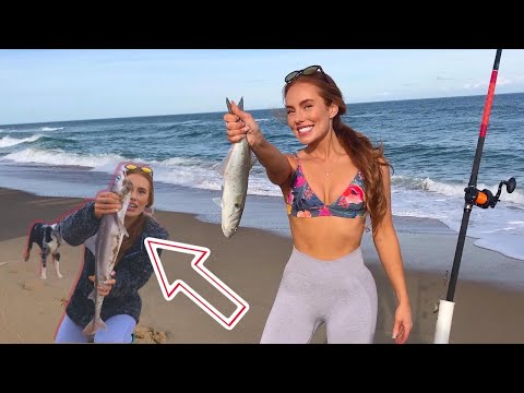 Shrimp + Tuna Belly For Bait.. I Caught A Shark + Had NO PLIERS!! Winter Beach Fishing