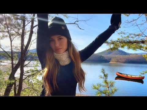 SOLO Exploring in Canoe before Snowstorm & Fishing w/ Deer Liver