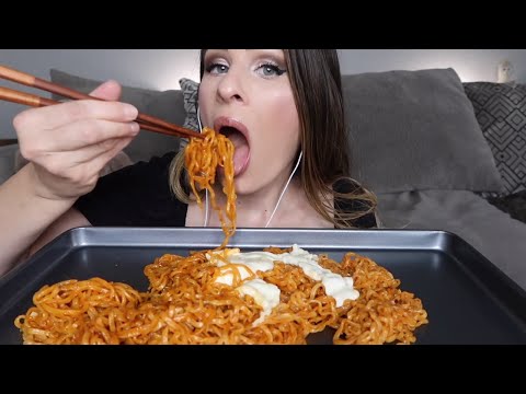 Spicy Noodles ASMR Mukbang 🍜Natalie Nightwolf Eats