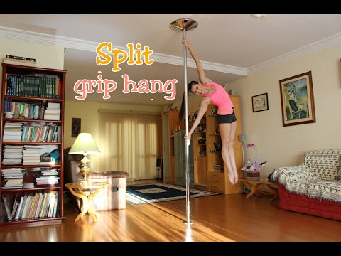 Split grip hang  -Tutoriais de Pole Dance por Alessandra Rancan