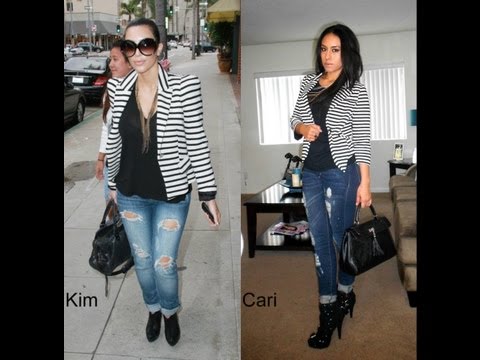 Striped Blazer (Kim Kardashian Inspired Outfit)