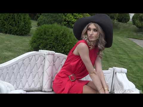 Super Legs –  Snake high heels , red mini dress ,  black hat , beige pantyhose  –  stylization