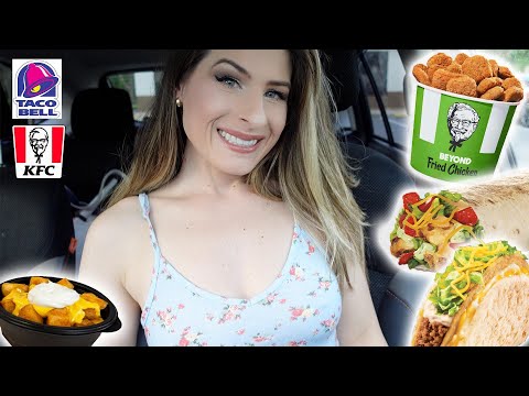 Taco Bell Mukbang & KFC Beyond Chicken Mukbang 🥳 Natalie Nightwolf Eats 🌮