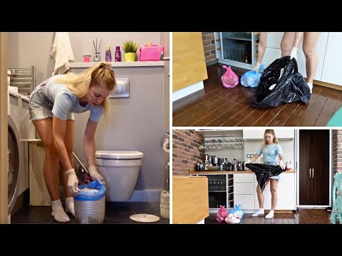 Taking Out the Trash – Cleaning Routine from Kitchen, Bathroom & Balcony