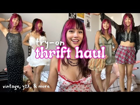 THRIFT HAUL!! Try-on of beautiful vintage & y2k finds!!