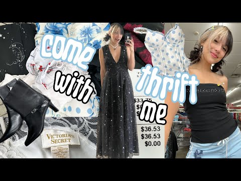 thrift with me!! AHH i found my DREAM dress + in-store try on haul hehe 😩🥹🥰