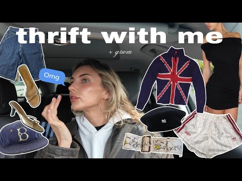 THRIFT WITH ME 🎀༘⋆(pinterest inspired 90s, 00s, boho chic) + chitchat grwm