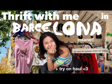 thrift with me in BARCELONA ☆ vlog + try on haul