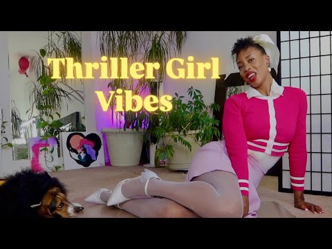 Thriller Inspired Look 👻 Ola Ray School Girl Outfit + White Shiny Pantyhose Review in Heels