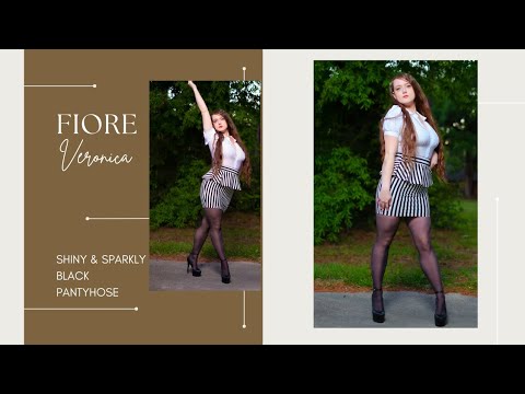 Try On Fiore Shiny Black Pantyhose 20 denier