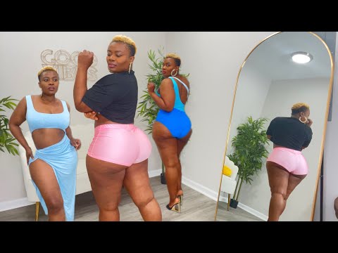 TRY ON HAUL 💕BOOTY SHORT| BIKINI 👙 FASHIONNOVA & SHEIN #viral