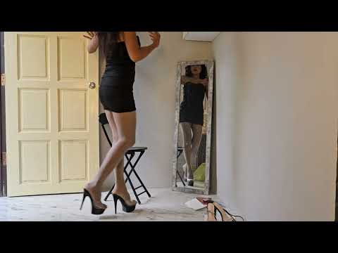 Try on new grey pantyhose/ matte mouse and sheer 15 den