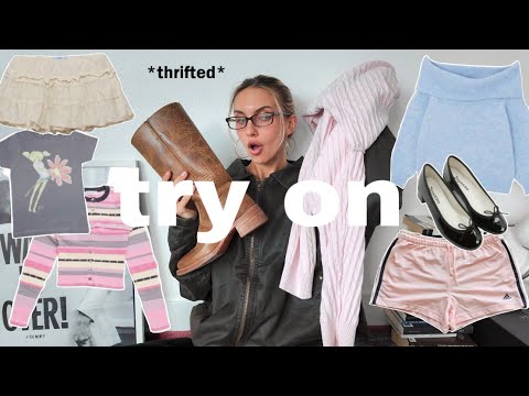 *TRY ON* THRIFT HAUL 𐙚  (pinterest inspired 90s, 00s, vintage, + more)