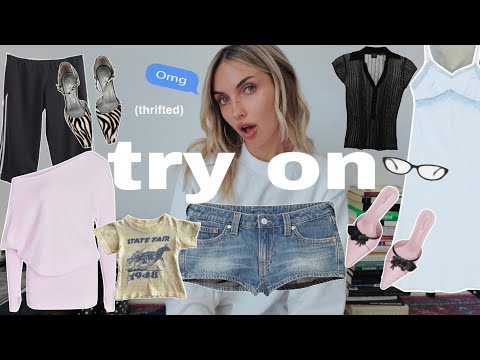 * TRY ON * THRIFT HAUL 🎀༘  (pinterest 00s, 90s, coquette outfits + more)