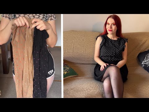 Trying Calzedonia Polka Dot Pantyhose | Different Colors