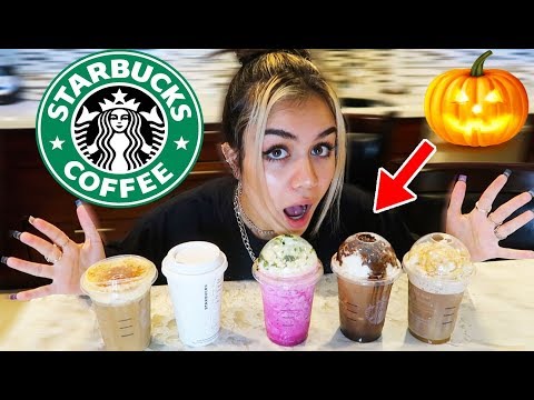 TRYING SPOOKY STARBUCKS DRINKS