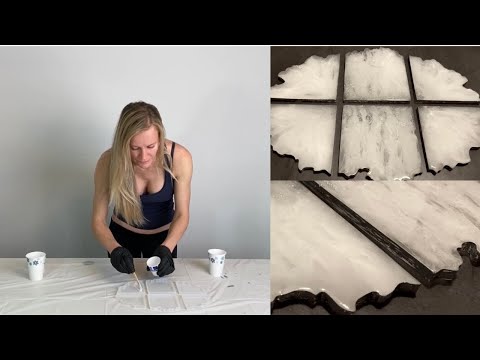 TUTORIAL // Resin Me Art // Agate resin coasters white with glitter
