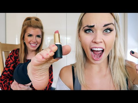 USING HER FEET TO DO MY MAKEUP?!