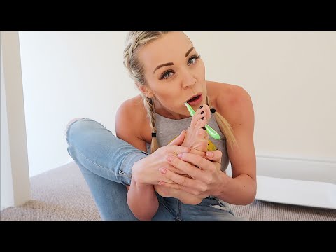 USING MY FEET TO CLEAN MY TEETH!