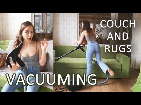 VACUUMING AT FULL POWER | vacuum cleaner, couch and rugs