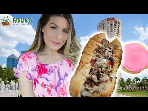 Vegan Philly Cheesesteak Mukbang 😋 Farmacy Vegan Kitchen Tampa, FL