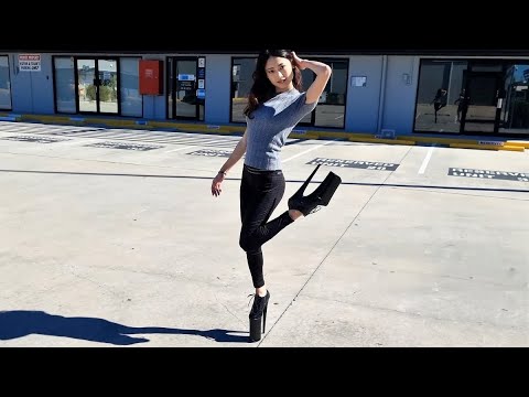 Walking In Huge 10 Inch Pleaser BEYOND-060 Black Shiny Lace Up High Heel Shoes With Unboxing Review