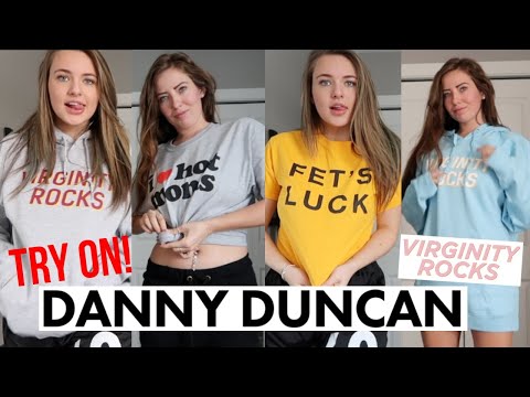 we spent $600 on Danny Duncan's merch… Virginity Rocks !!!! try on haul
